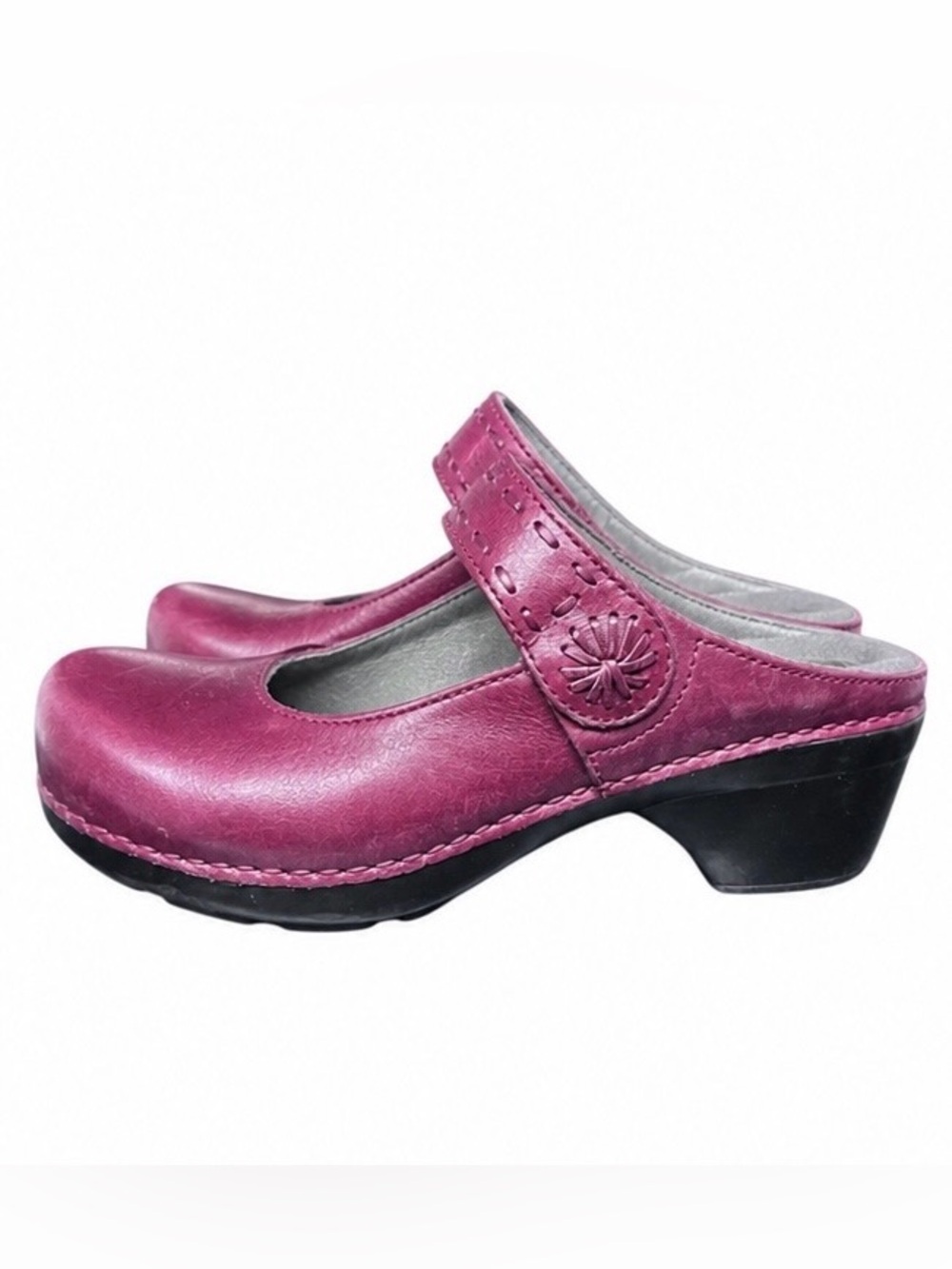 Dansko Leather Mary Jane Clogs Size EU 38 US 8